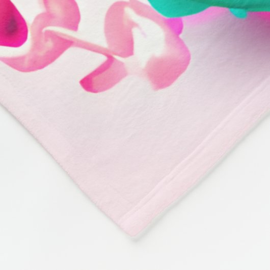 Cute Kawaii Blauwgroen en Roze Baby Dragon Fleece Deken (Hoek)