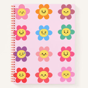 Cute Kawaii Bloem Emoties Chart Notitieboek