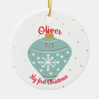 Cute Kawaii Blue Ornament Baby eerste kerstmis
