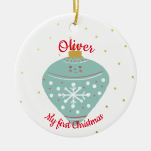 Cute Kawaii Blue Ornament Baby eerste kerstmis
