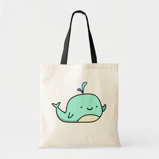 Cute Kawaii Blue Whale Tote Bag (Voorkant)