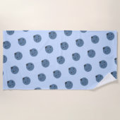 Cute Kawaii Blueberry Pattern Strandlaken (Voorkant)