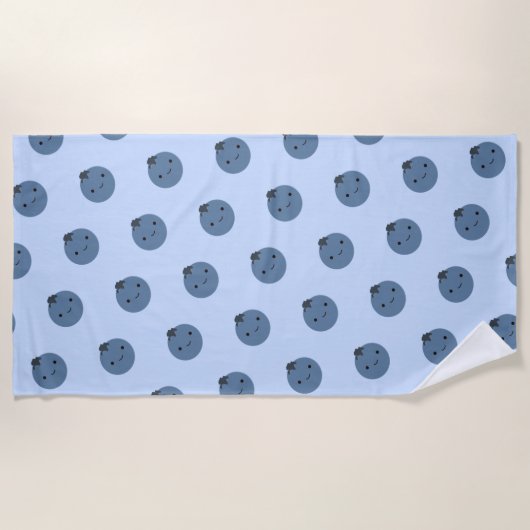 Cute Kawaii Blueberry Pattern Strandlaken (Voorkant)
