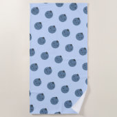 Cute Kawaii Blueberry Pattern Strandlaken (Voorkant)