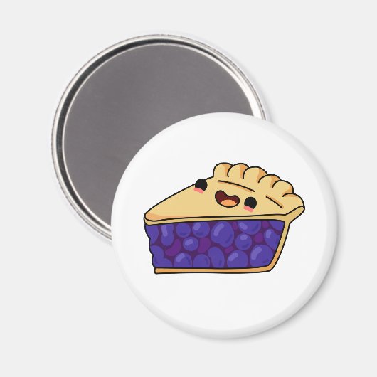 Cute Kawaii Blueberry Pie Magneet (Voorkant / Achterkant)