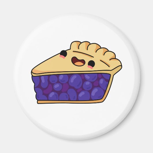 Cute Kawaii Blueberry Pie Magneet (Voorkant)