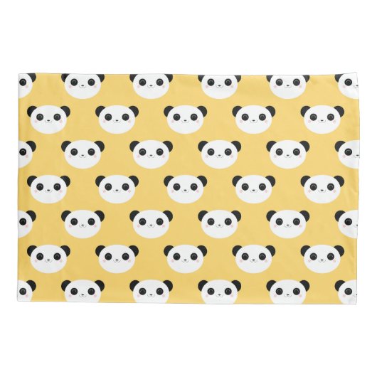 Cute Kawaii Blushing Panda Face Pattern Kussensloop (Achterkant)