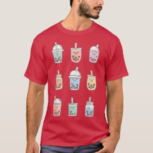 Cute Kawaii Boba Anime Bubble Tea Pastel T-shirt