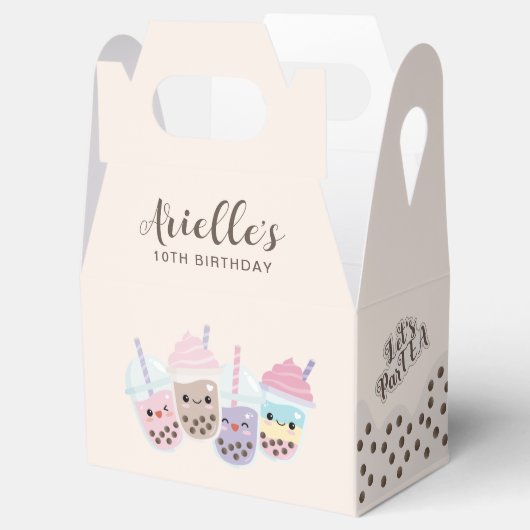 Cute Kawaii Boba Bubble Tea Bedankdoosjes (Geopend)