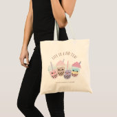Cute Kawaii Boba Bubble Tea Canvas tas (Voorkant (product))
