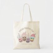 Cute Kawaii Boba Bubble Tea Canvas tas (Voorkant)