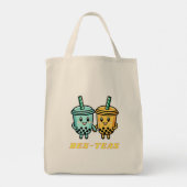 Cute Kawaii Boba Bubble Tea Tote Bag (Achterkant)