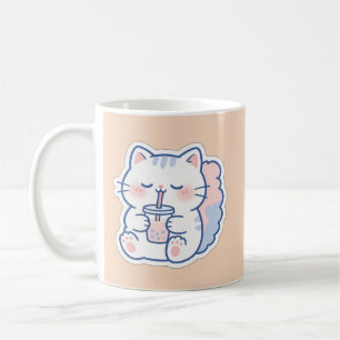 Cute Kawaii Boba Kat Bubbeltje Thee Koffiemok