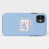 Cute Kawaii Boba Kat Bubble Tea iPhone Hoesje (Achterkant (horizontaal))