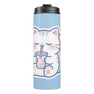 Cute Kawaii Boba Kat Bubble Tea Thermosbeker