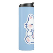 Cute Kawaii Boba Kat Bubble Tea Thermosbeker (Gedraaid links)