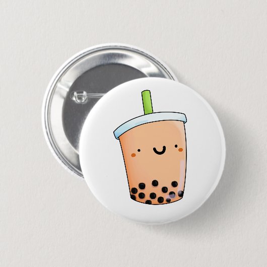 Cute Kawaii Boba Tea Ronde Button 5,7 Cm (Voorkant /achterkant)