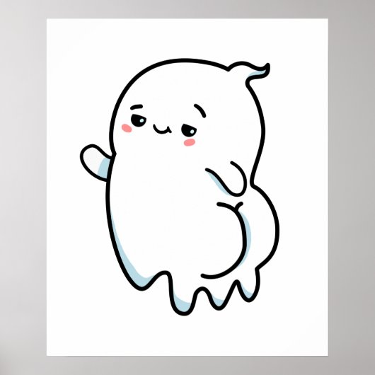 Cute Kawaii Bootylicious Ghost Poster (Voorkant)