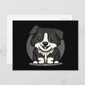 Cute Kawaii Border Collie Chibi Briefkaart (Voorkant / Achterkant)