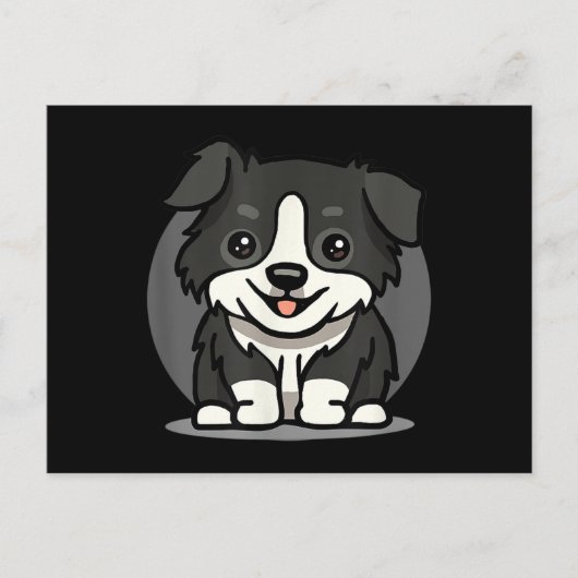 Cute Kawaii Border Collie Chibi Briefkaart (Voorkant)