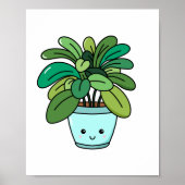 Cute Kawaii Botanische Kunstplant in Pot Poster (Voorkant)