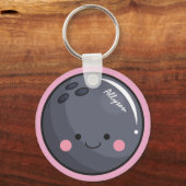 Cute Kawaii Bowling Ball Personalized Sport Thema Sleutelhanger (Voorkant)