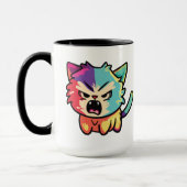 Cute Kawaii Boze Kat - Pop Art Sissende Kitten Mok (Links)