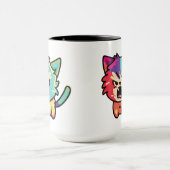 Cute Kawaii Boze Kat - Pop Art Sissende Kitten Mok (Midden)