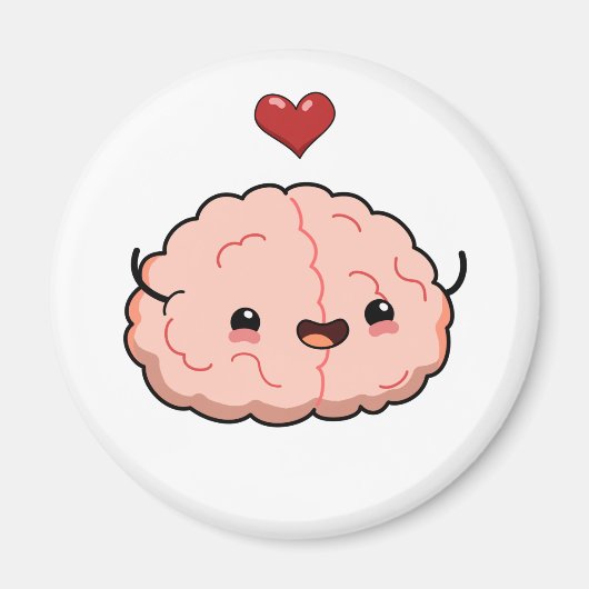 Cute Kawaii Brain Magneet (Voorkant)