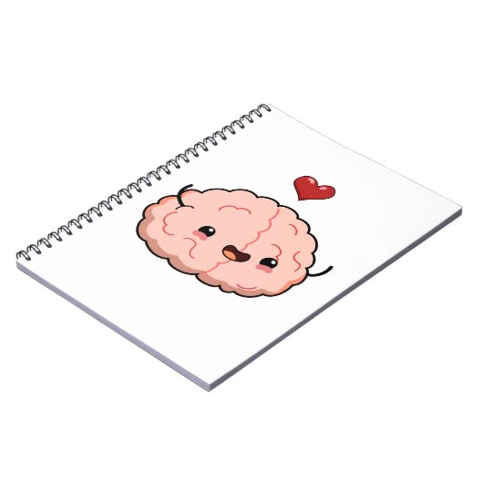 Cute Kawaii Brain Notitieboek (Linkerzijde)
