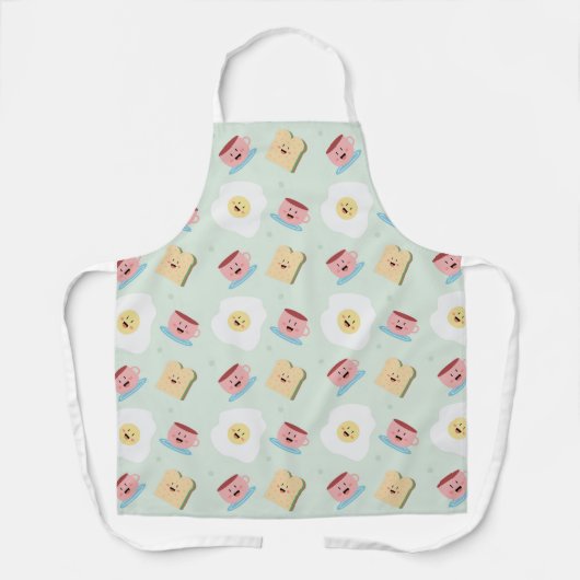 Cute Kawaii Breakfast Egg en Sandwich Pattern Schort (Voorkant)
