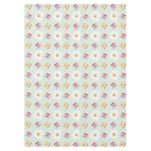 Cute Kawaii Breakfast Egg en Sandwich Pattern Tafelkleed (Voorkant)