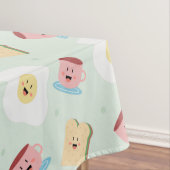 Cute Kawaii Breakfast Egg en Sandwich Pattern Tafelkleed (Voorbeeld)