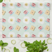 Cute Kawaii Breakfast Egg en Sandwich Pattern Theedoek (Gevouwen)