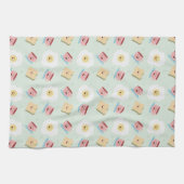 Cute Kawaii Breakfast Egg en Sandwich Pattern Theedoek (Horizontaal)