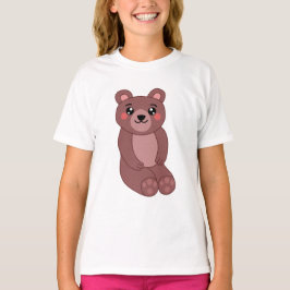 Cute Kawaii Brown Beer Illustration T-shirt