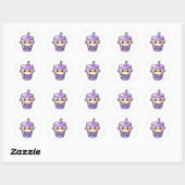 Cute Kawaii Bubble Tea Beker Ronde Sticker (Vel)