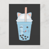 Cute Kawaii Bubble Tea Boba Milk Tea Cat Briefkaart (Voorkant)