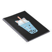 Cute Kawaii Bubble Tea Boba Milk Tea Cat Notitieboek (Rechterzijde)