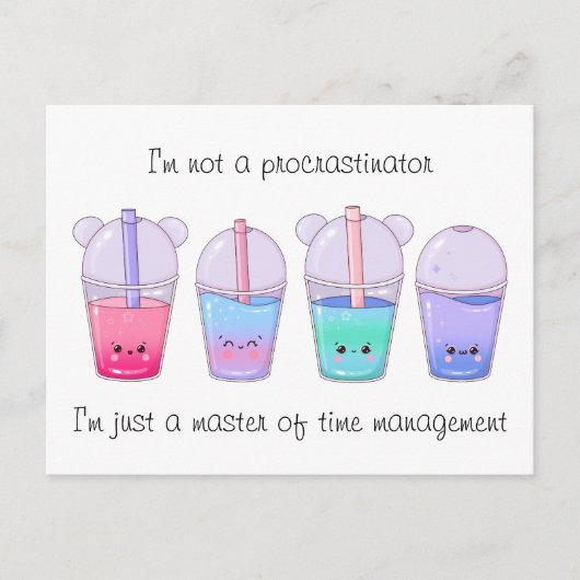 Cute Kawaii Bubble Tea Briefkaart (Voorkant)