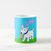 Cute Kawaii Bull Terrier Dog w Flower Mok (Center)