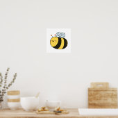 Cute Kawaii Bumble Bee Poster (Keuken)