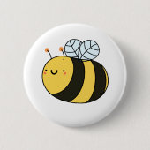 Cute Kawaii Bumble Bee Ronde Button 5,7 Cm (Voorkant)