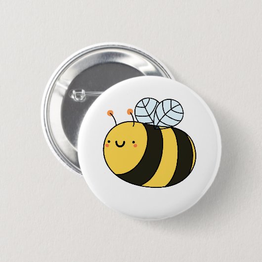 Cute Kawaii Bumble Bee Ronde Button 5,7 Cm (Voorkant /achterkant)