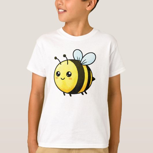 Cute Kawaii Bumblebee Cartoon Kids T-Shirt (Voorkant)