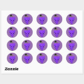 Cute Kawaii Bunch of Grapes Ronde Sticker (Vel)