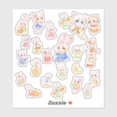 Cute Kawaii Bunny and Cat Stickers (Vel)