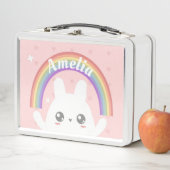 Cute Kawaii Bunny and Rainbow Personalized (In situ)