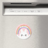 Cute Kawaii Bunny and Rainbow Personalized Magneet (Insitu (Vaatwasser))