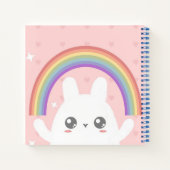 Cute Kawaii Bunny and Rainbow Personalized Notitieboek (Achterkant)